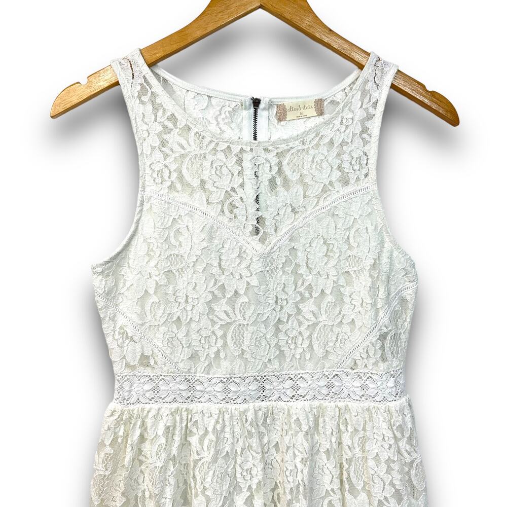 Altard State White Lace Dress Sleeveless Fit and Flare Scoop Neck Size Medium - Picture 2 of 7